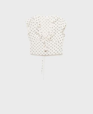 Women's Ruffles Polka-Dot Blouse