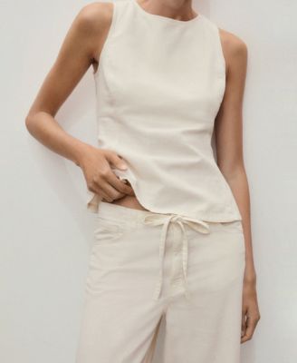 Women's Belted Wide Leg Denim Pants