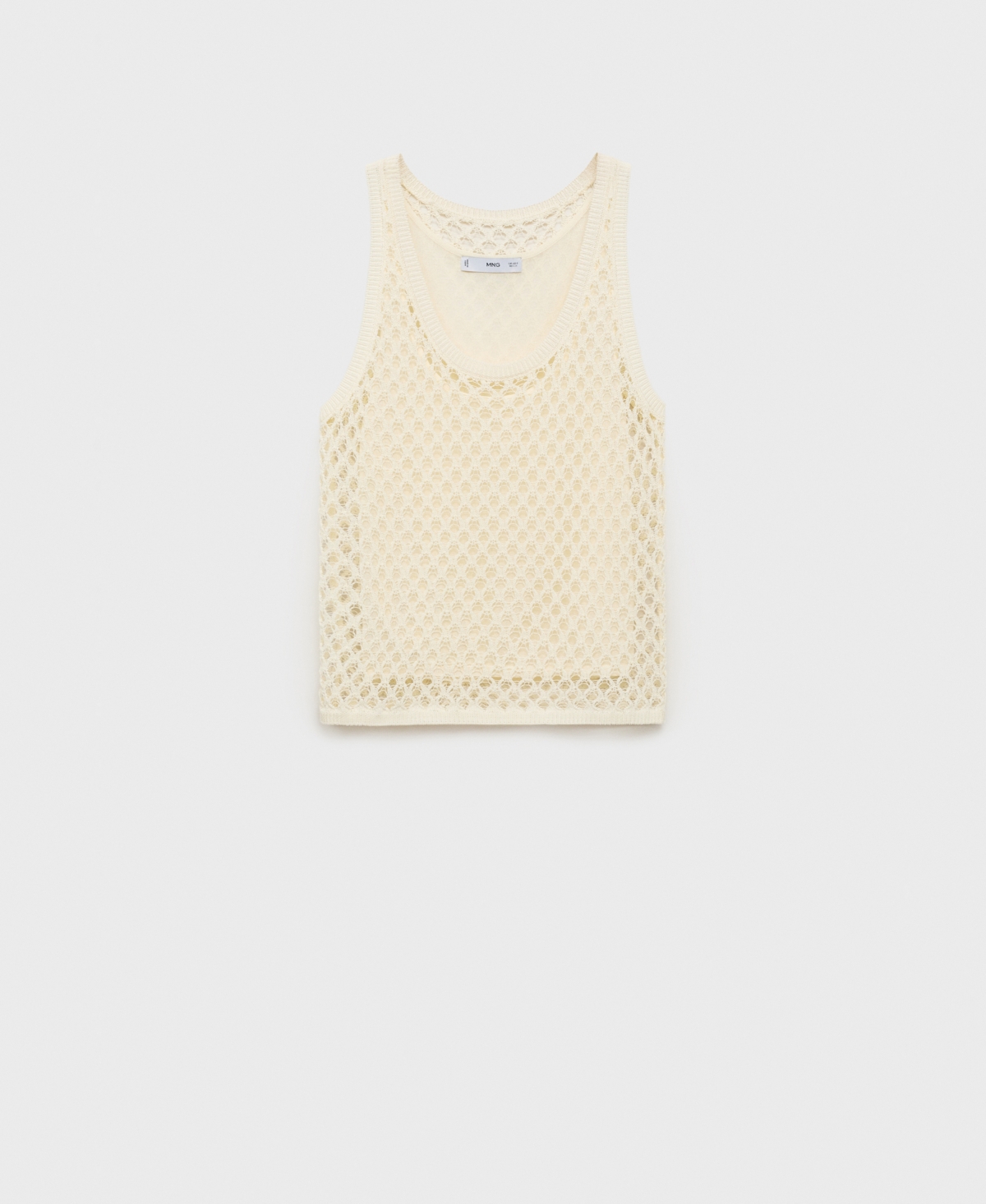 Mango Openwork Tank In White