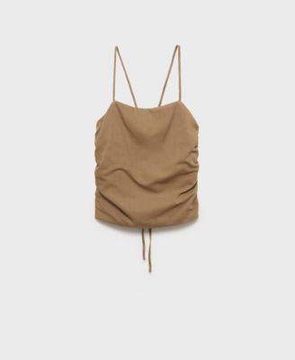 MANGO - Women's Open-Back Cotton Top