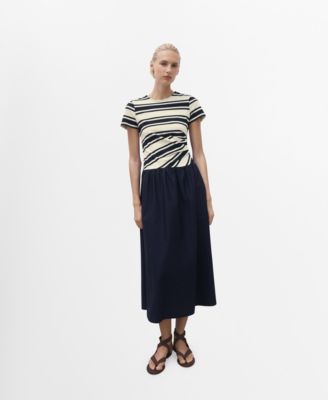 MANGO - Women's Mixed Striped Dress