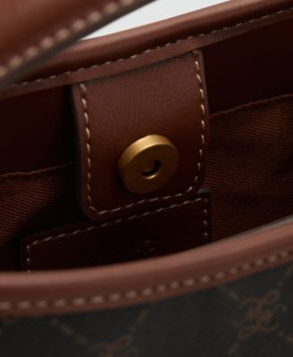 Women's Contrast Print Bucket Bag