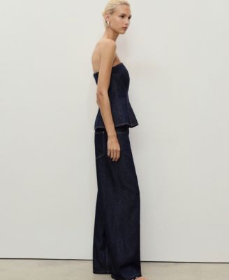 Women's Denim Peplum Top