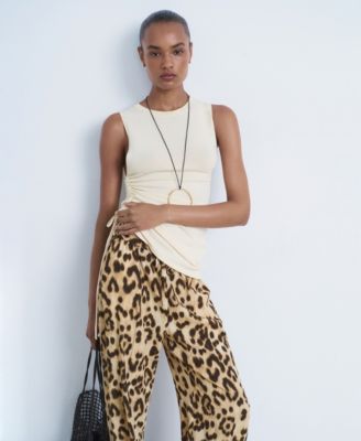 Women's Fluid Animal- Print Pants