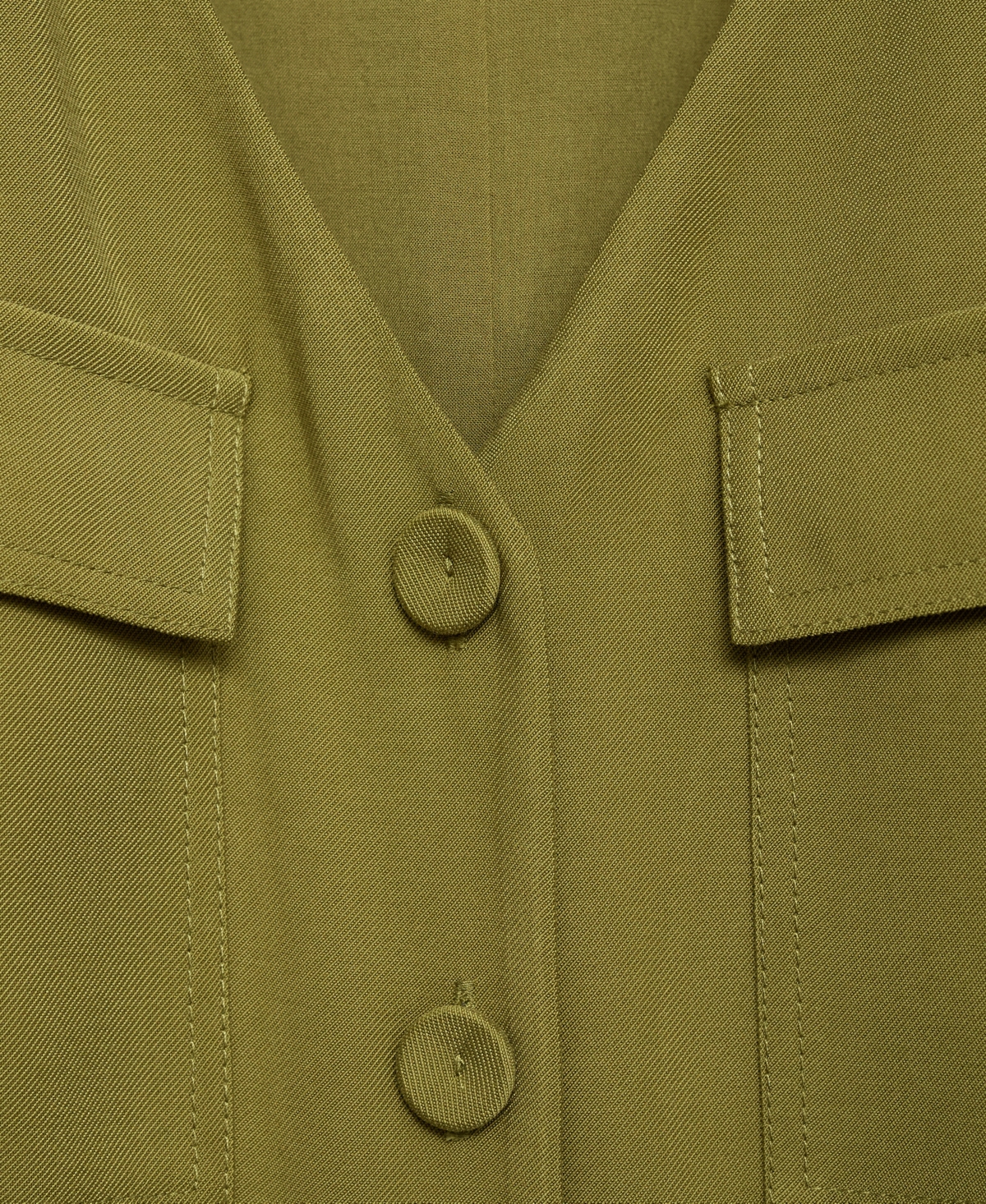 Mango Sleeveless Button Up Jumpsuit In Green