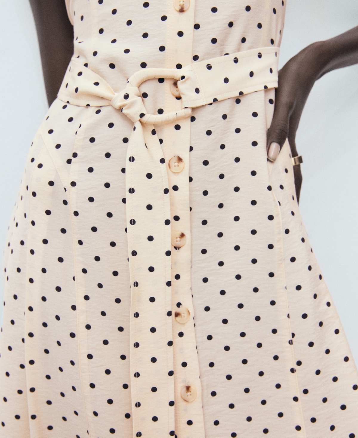 Mango Polka Dot Shirtdress In White