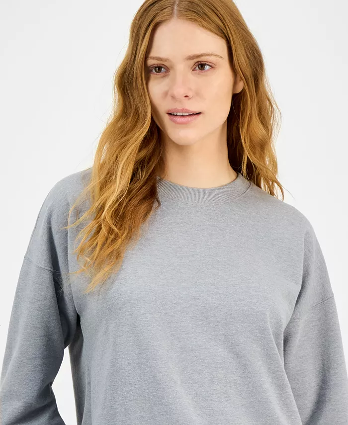 Women's Crewneck Vented-Hem Sweatshirt - thumbnail 3
