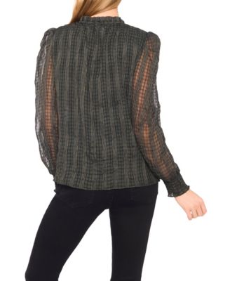 Women's Smocked Cuff Ruffle Top