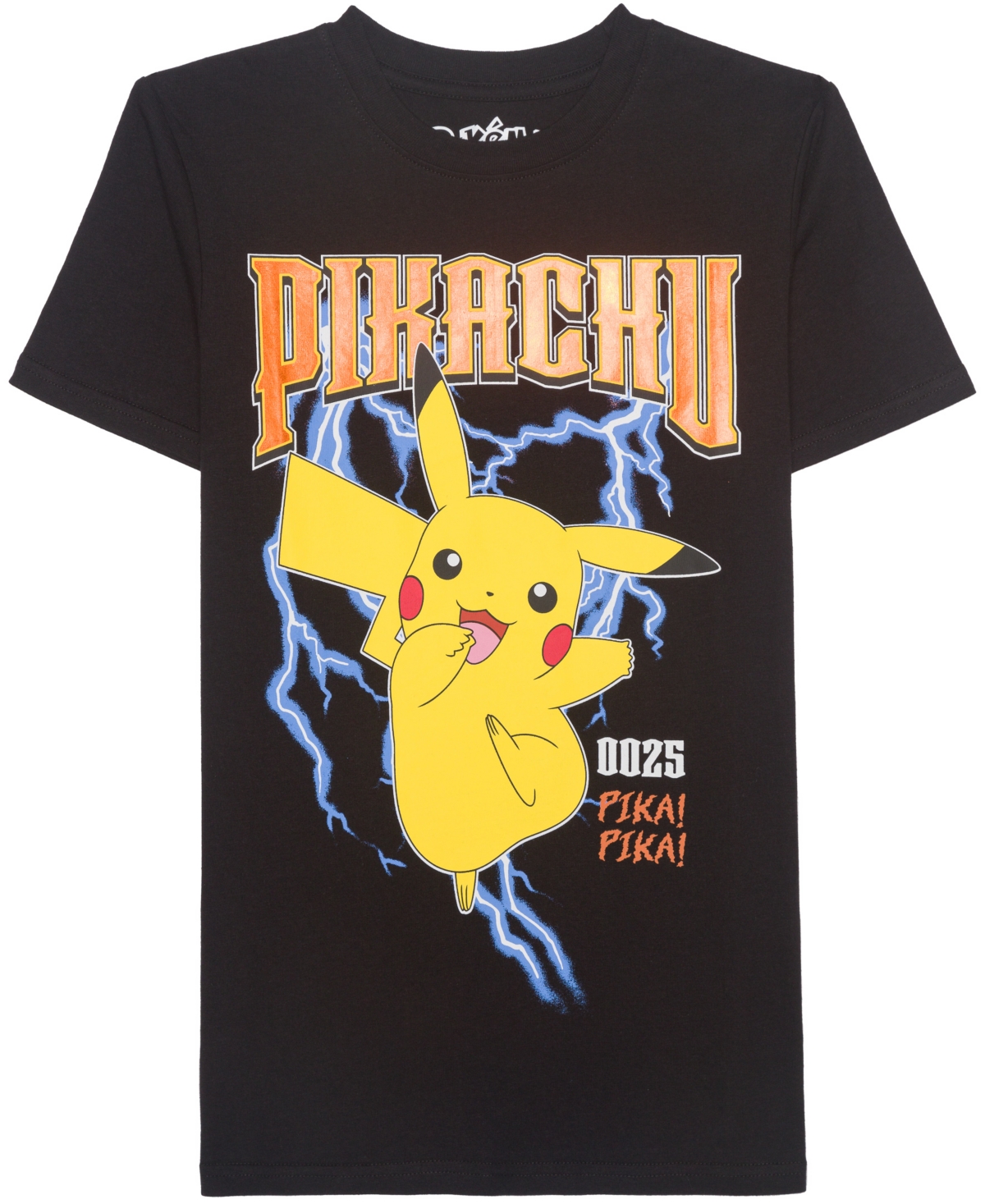 Pokémon Big Boys Lightning Pikachu Graphic Short Sleeve T-shirt In Black