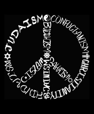 Plus Size Different Faiths Peace Sign Word Art T-Shirt