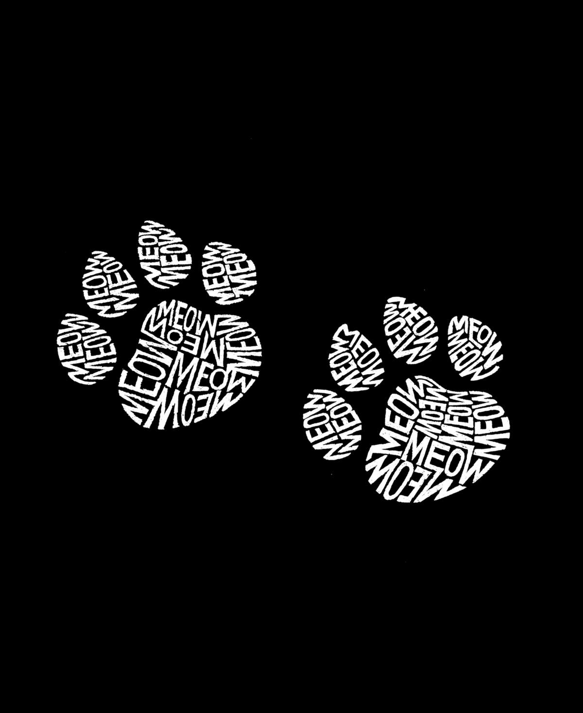 La Pop Art Plus Size Meow Cat Prints Word Art T-shirt In Black