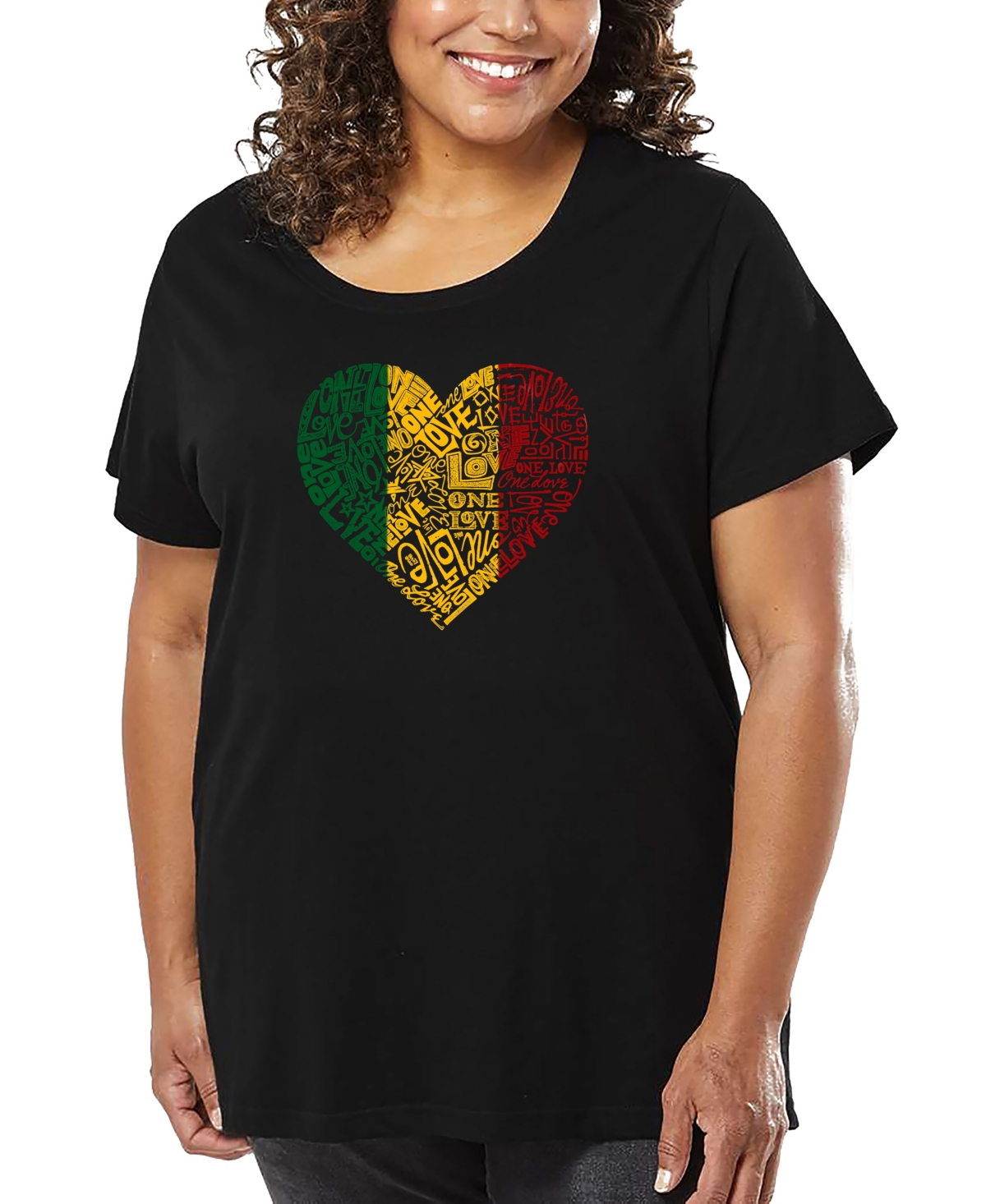 La Pop Art Plus Size All I Want For Christmas Is You Word Art V-neck T-shirt In Black