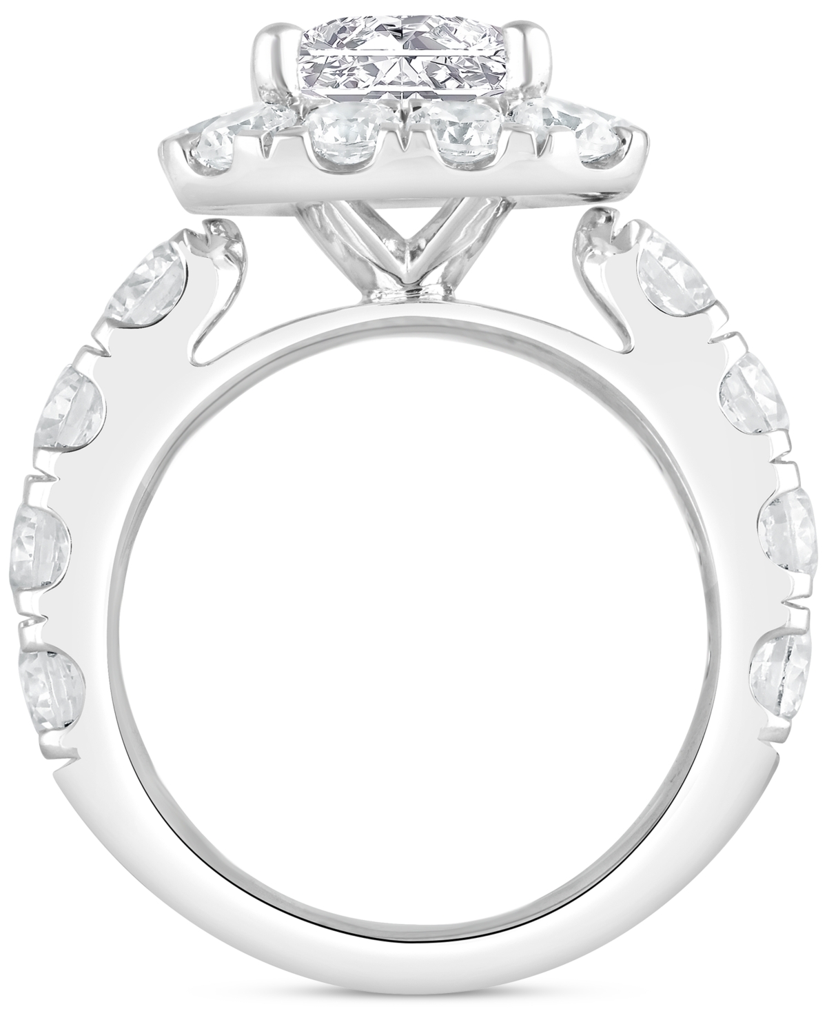 Badgley Mischka Bagley Mischka Certified Lab Grown Diamond Emerald Halo Engagement Ring (8-3/4 Ct. T.w.) In 14k Gold In Metallic