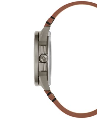 Men's Frank Lloyd Wright Usonian Automatic Brown Leather Strap Watch 39mm