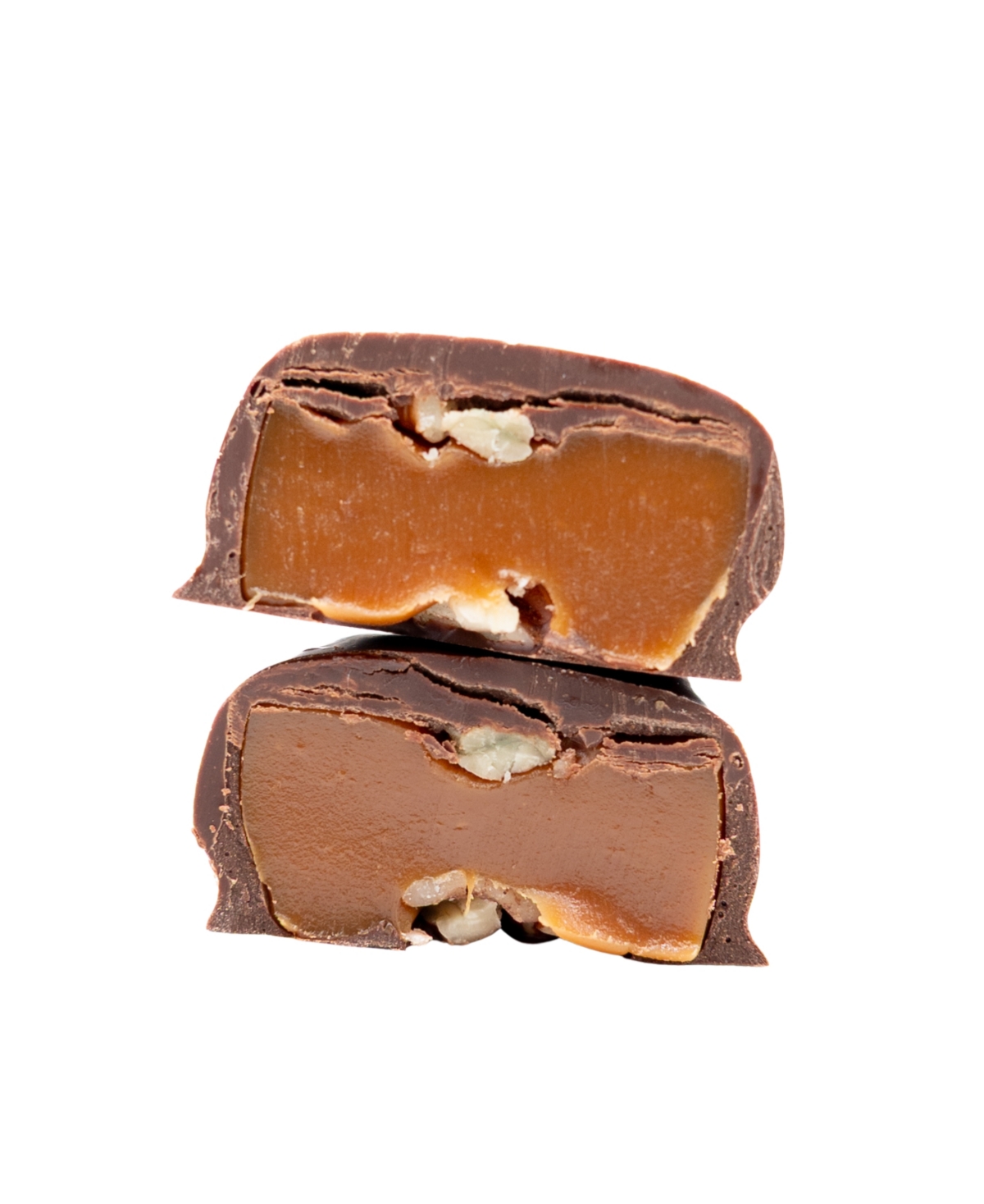 Bixby Chocolate Peacn Caramel Cutes Dark Chocolate, 18 Pieces In Transparent