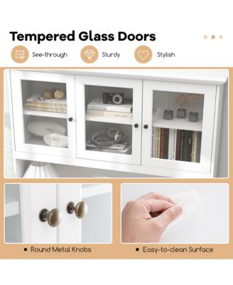 77''  MDF, Engineered Wood LED Lights and Power Outlets Tall Kitchen Pantry Storage Cabinet