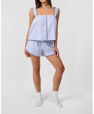 Women's Scallop Button Front Tank Top