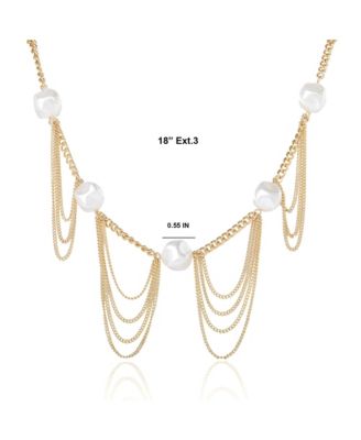 Oversized Pearl Chain Necklace