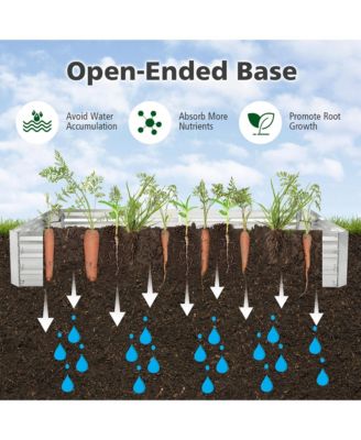 6 x 3 x 1FT Galvanized Raised Garden Bed Heavy-Duty Elevated Rectangle Plant Box