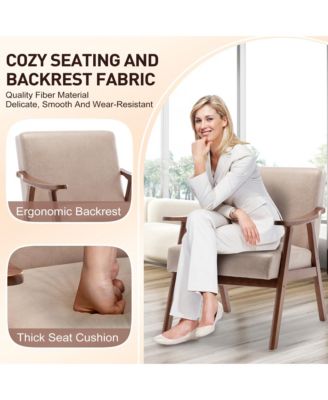 Mid-Century Modern Chair with Solid Wood Frame