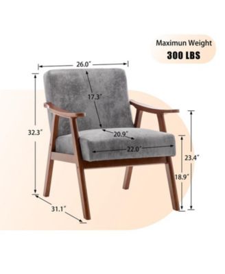 Mid-Century Modern Chair with Solid Wood Frame