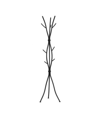 Modern Metal Coat Rack with Tree Branch Design and Multiple Hooks for Entryway