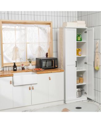 70'' Storage Cabinet Freestanding Pantry Cabinet w/2 Doors & 5 Shelves