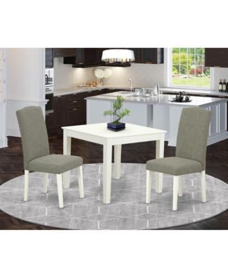 3Pc Solid Hardwood Drop Leaf Table & Slat Back Chairs Dining Room Set