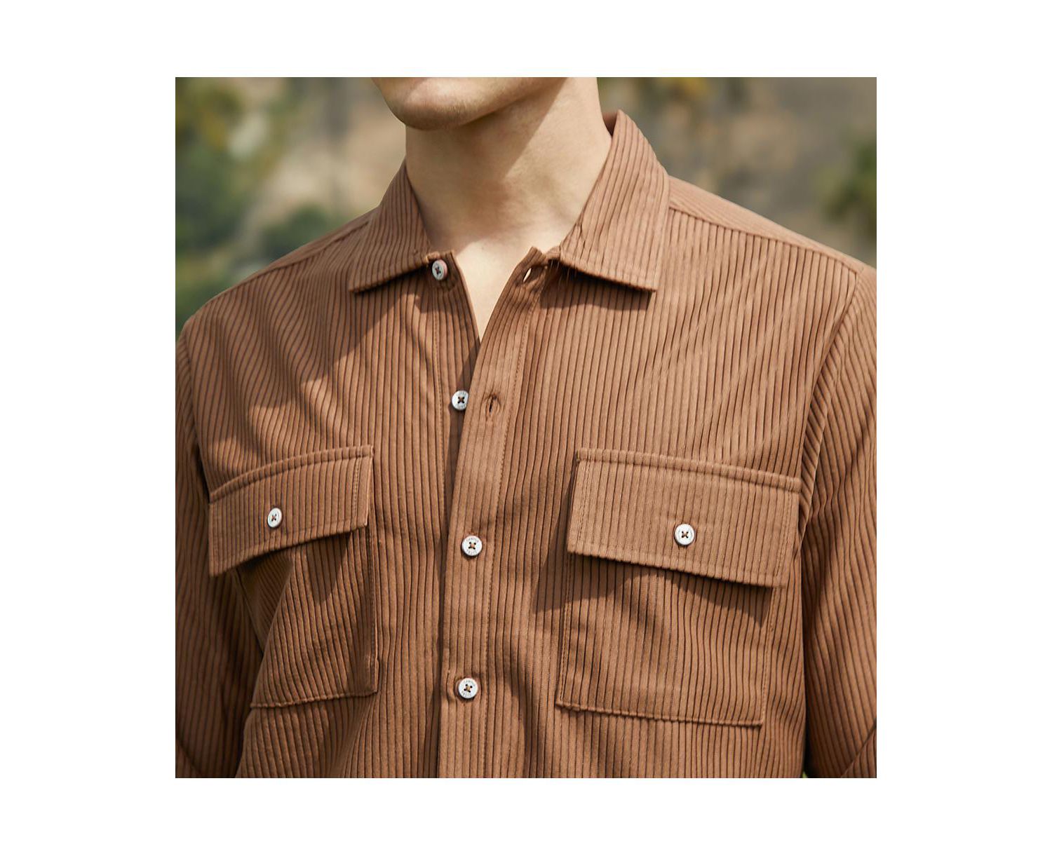 Men's Solid Ribbed Utility Shirt