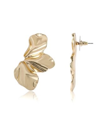 Gold-Tone Leaf Statement Earrings