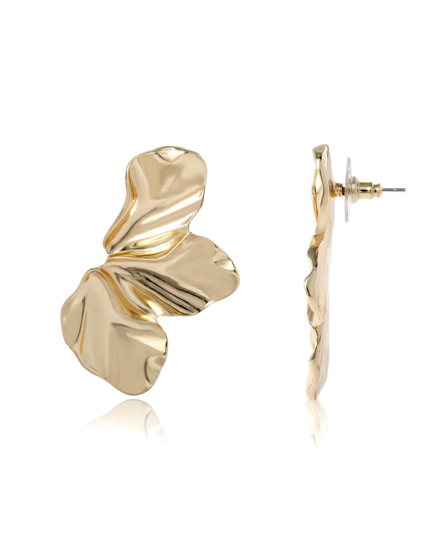 -Tone Leaf Statement Earrings