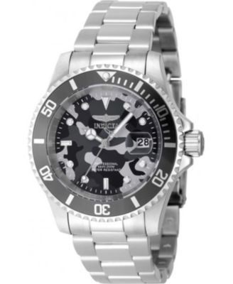 Men's 48566 Pro Diver Quartz 3 Hand Grey, Camouflage Dial Watch