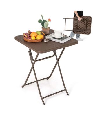 23.5" Square Folding Table Indoor Outdoor Foldable Plastic Table