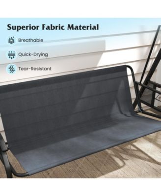 3-Seat Patio Swing Chair w/ Adjustable Canopy Thickened Cushions Pillow Outdooor