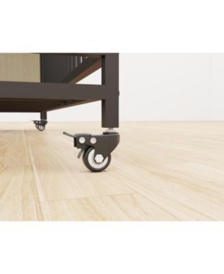 35 in. W x 49 in. H x 24 in. D Large Pet Cage with Storage Rack Drawers with Stainless Steel Food in Beige