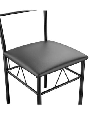 5 PC Dining Set Glass Top Table and 4 Chairs Kitchen Room Furniture