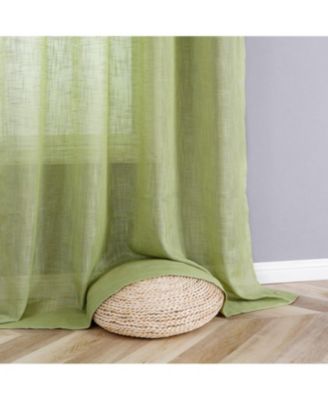 2 Pack Lux Thread Premium Woven Grommet Top Sheer Curtain Panels - Spice