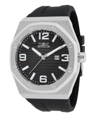 Men's 45772 Huracan Quartz 3 Hand Black Dial Watch