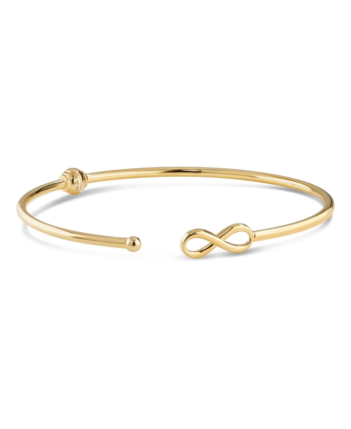 Infinity Bangle Bracelet in 14K Gold, Fits Small to Medium Wrist, approx. 3.2 grams - Gold