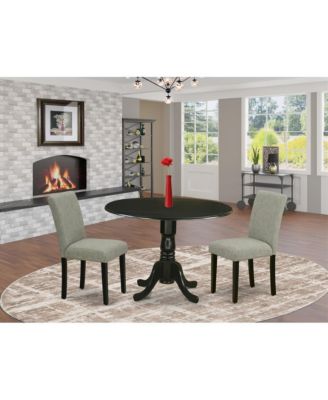 3-Piece Wooden Dinette Set with Small Table and 2 Parsons Chairs, Elegant Dining Room Set