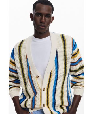 Men's Striped knit cardigan