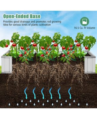 69'' x 36'' x 28'' Galvanized Raised Garden Bed w/ Cover Roll-up Window Greenhouse