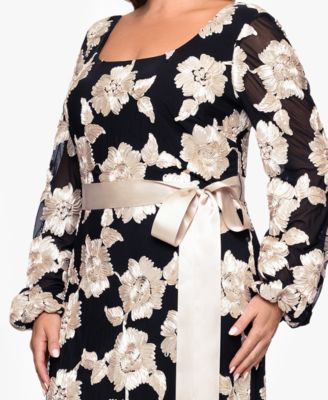 Plus Size Square Neck Stretch Rib Long Dress