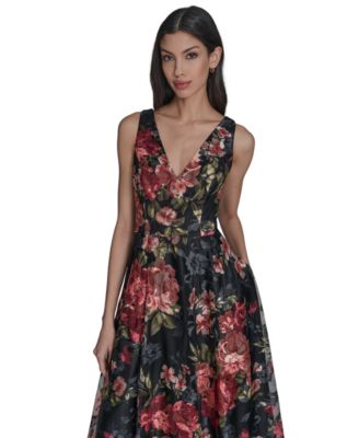 Petite Sleeveless Fit and Flare Midi Dress