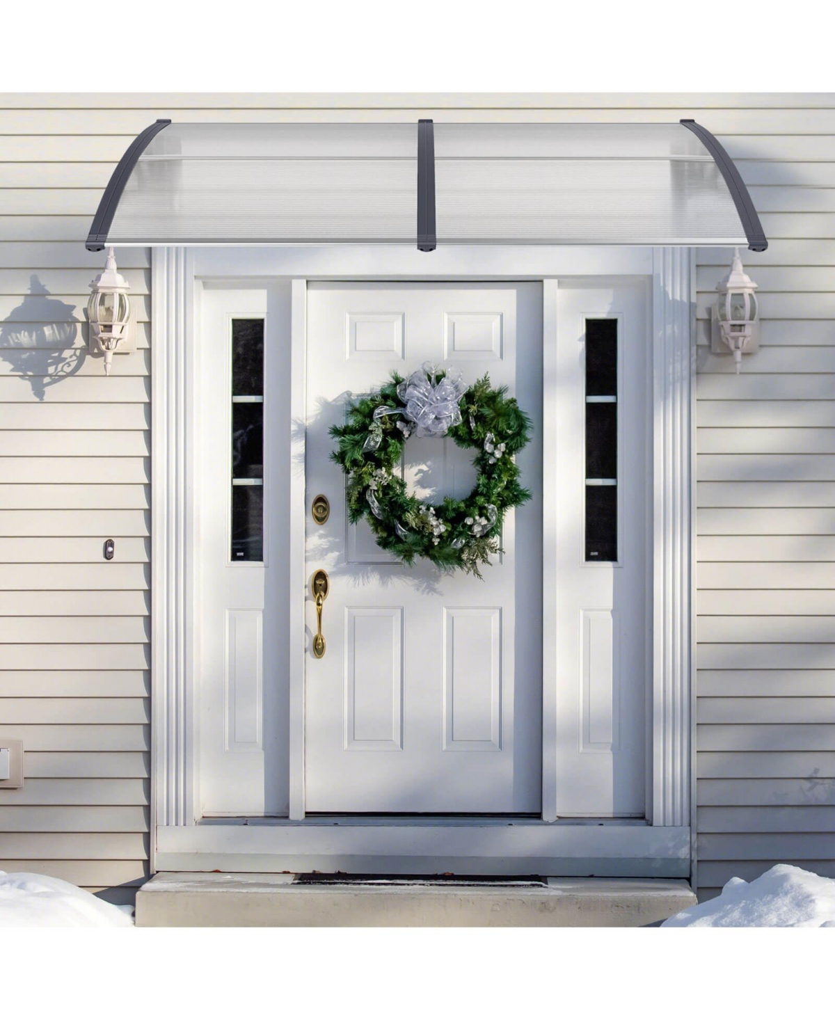 80" x 40" Patio Awning Canopy Window Door Overhang Rain Snow Protection