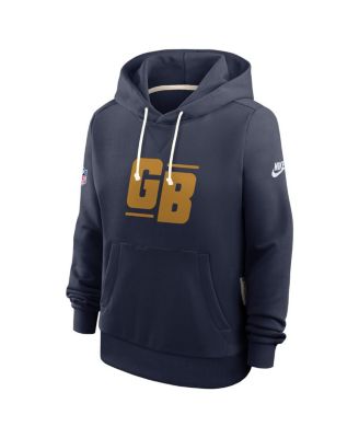 Women's Navy Green Bay Packers The 1923 Classic Sideline Dri-FIT Pullover Hoodie