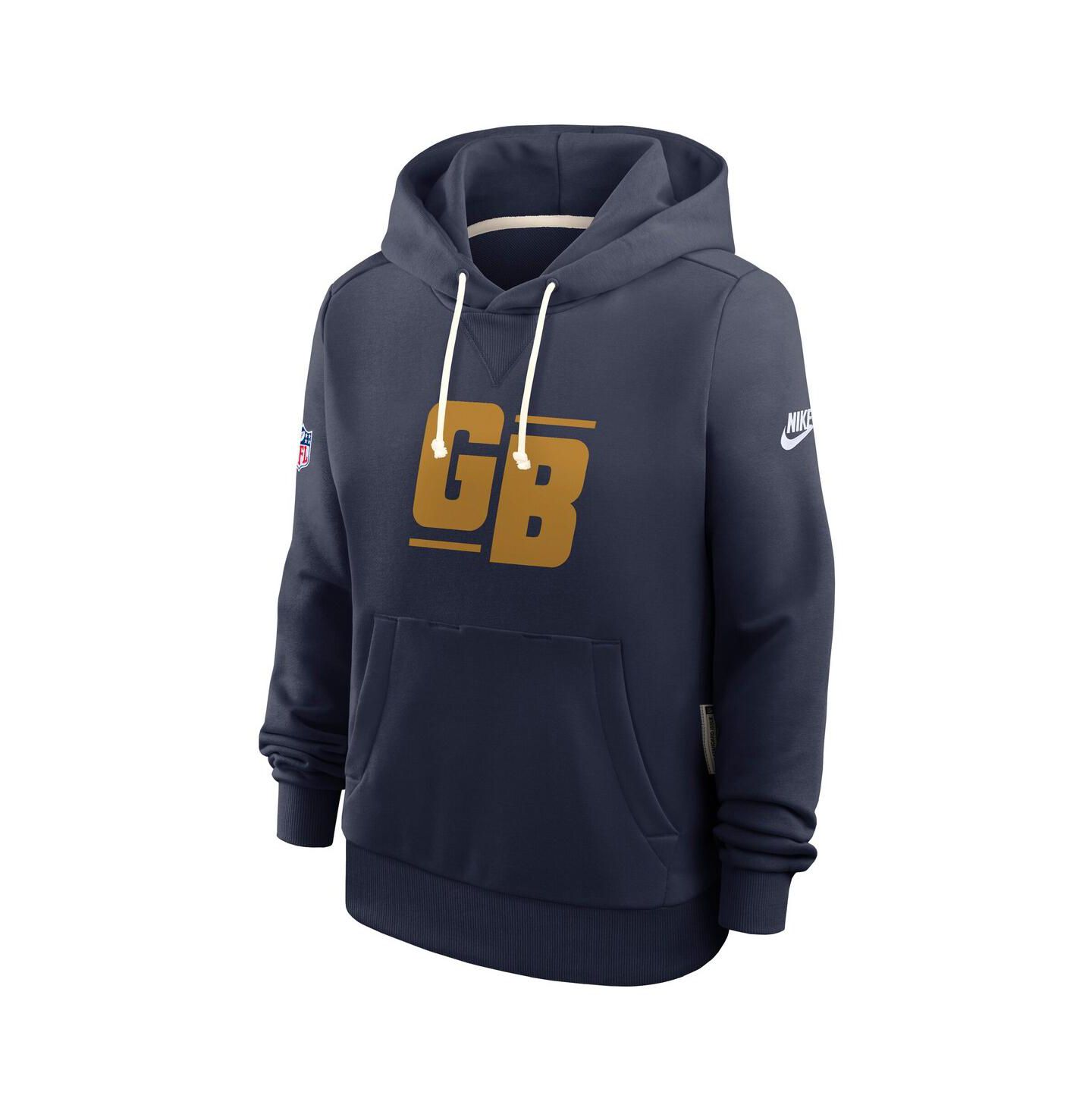 Женское худи Nike Navy Green Bay Packers The 1923 Classic Sideline Dri-FIT Pullover — фото 3