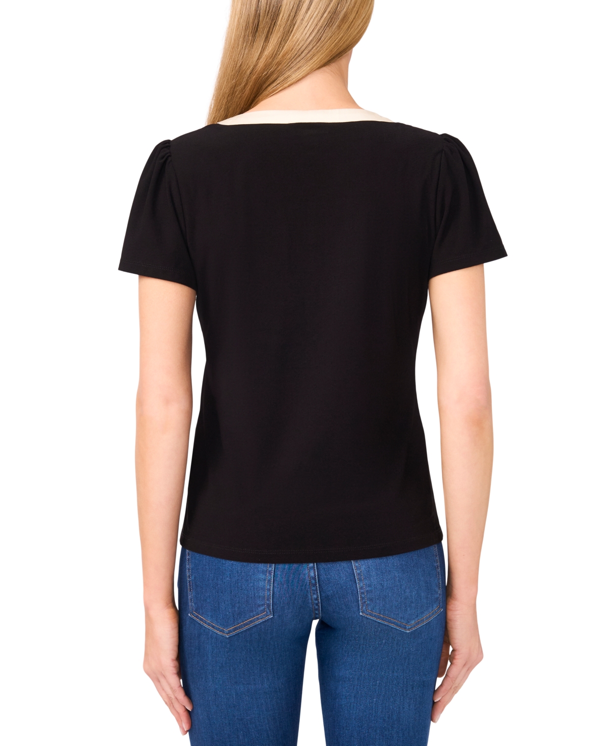 Cece By Cynthia Steffe Cascading Ruffle Knit Top In Black