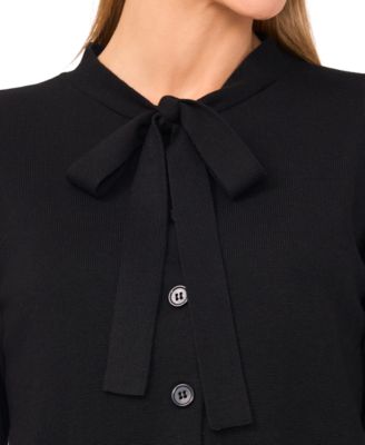 Women's Tie Neck Cardigan Sweater