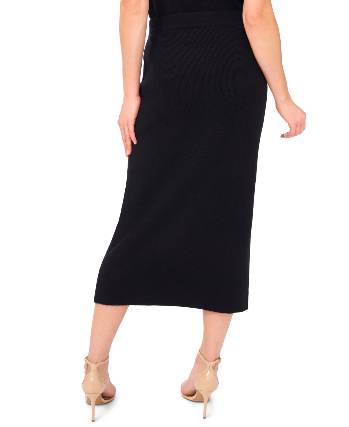 Cece Rib Sweater Midi Skirt In Black
